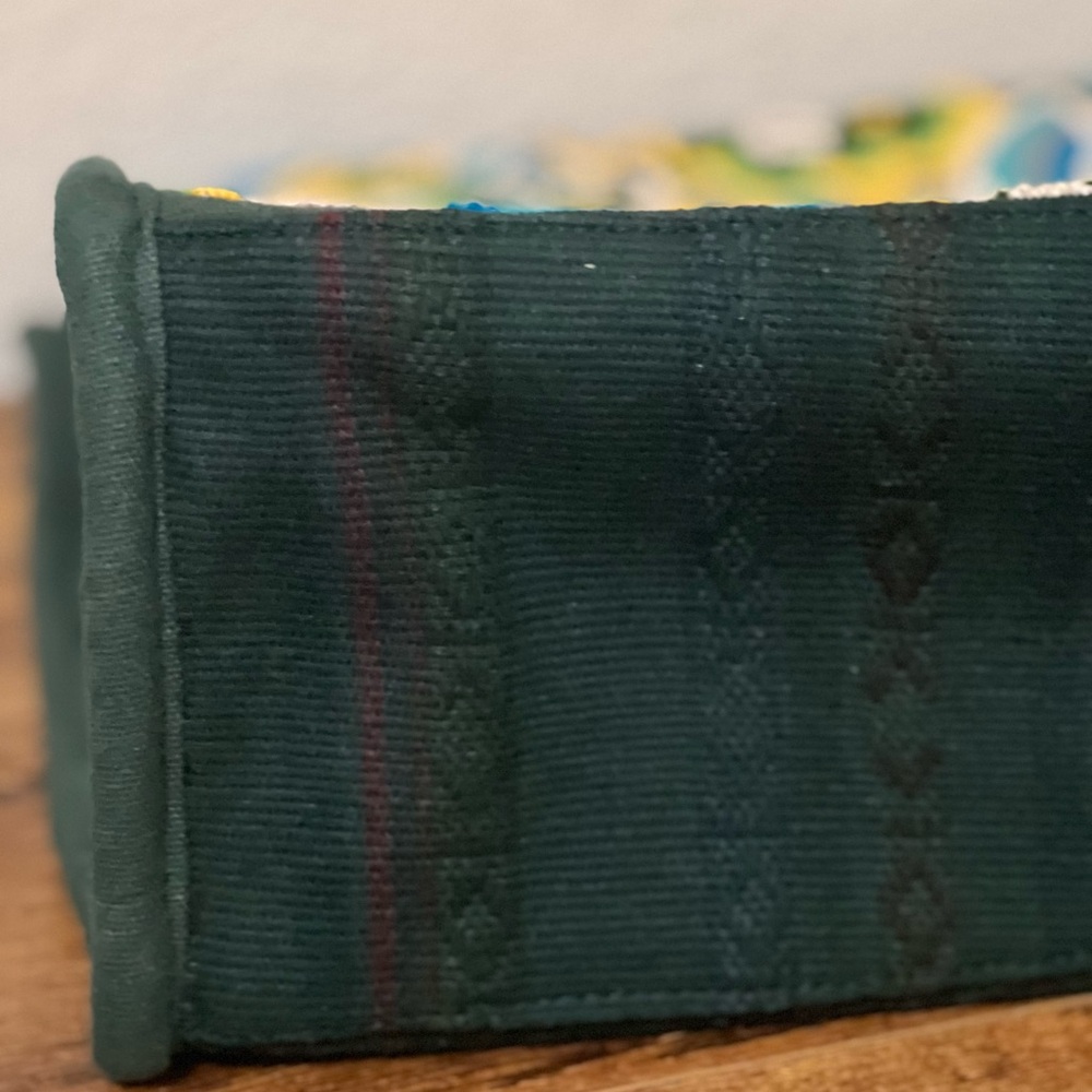 America & Beyond Beaded Evergreen Monstera Mini Tote - Picture 11 of 13